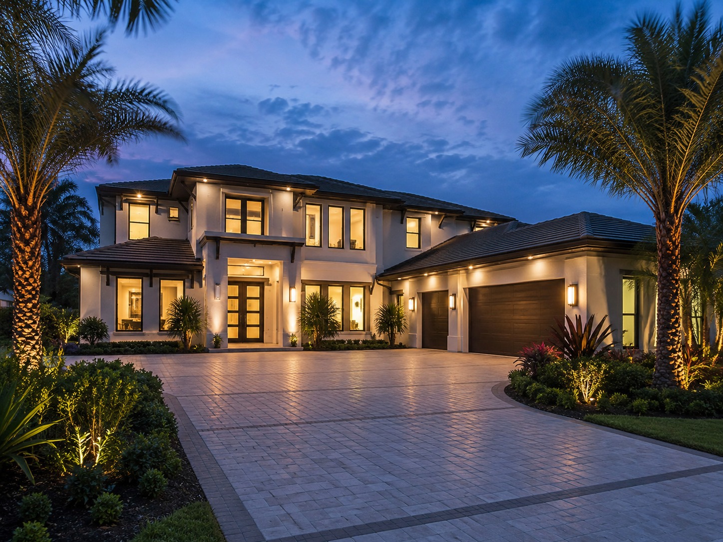Luxury home exterior for realtor mortgage marketing